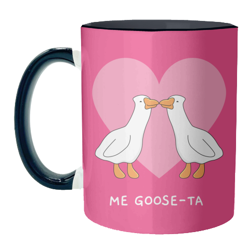 Me Goose-ta Funny Goose Couple Pun Quote - unique mug by Sundiva Designs