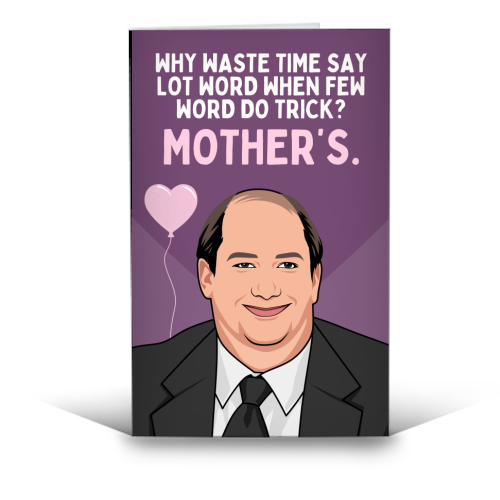 Why Waste Time Say Lot Word Mother's Funny Minimal Quote - funny greeting card by Sundiva Designs