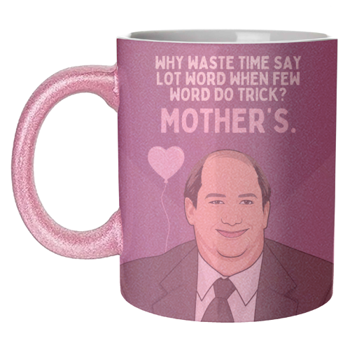 Why Waste Time Say Lot Word Mother's Funny Minimal Quote - unique mug by Sundiva Designs