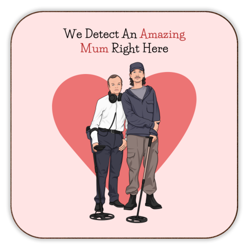 We Detect An Amazing Mum Right Here Funny Quote - personalised beer coaster by Sundiva Designs