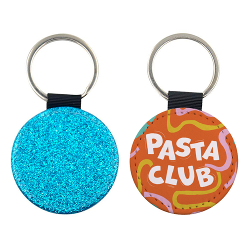 Vibrant Retro Pasta Club Noodle Lover Illustration - keyring by Ania Wieclaw