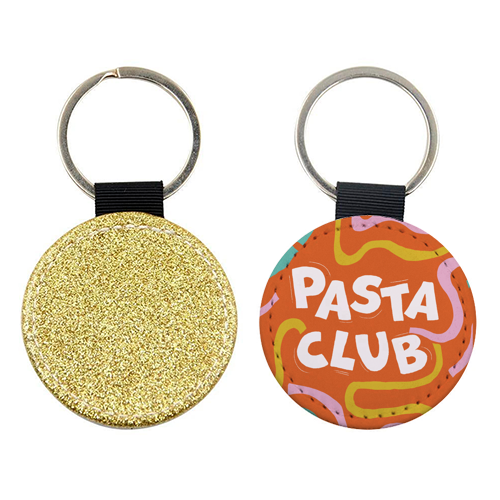 Vibrant Retro Pasta Club Noodle Lover Illustration - keyring by Ania Wieclaw