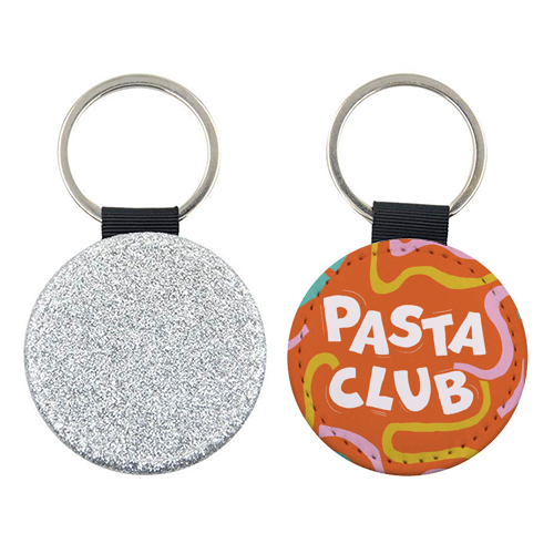 Vibrant Retro Pasta Club Noodle Lover Illustration - keyring by Ania Wieclaw