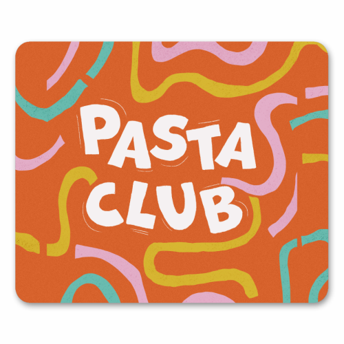Vibrant Retro Pasta Club Noodle Lover Illustration - mouse mat by Ania Wieclaw