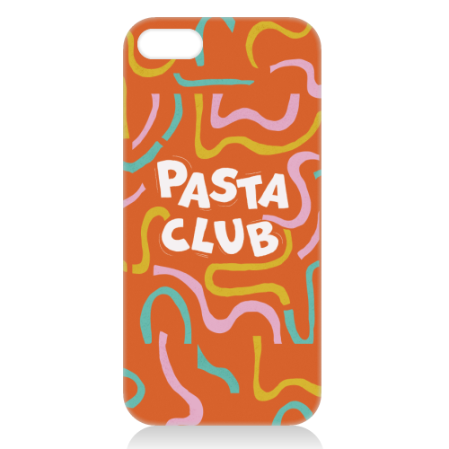 Vibrant Retro Pasta Club Noodle Lover Illustration - unique phone case by Ania Wieclaw