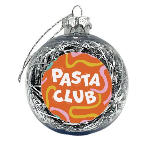 Vibrant Retro Pasta Club Noodle Lover Illustration - xmas bauble by Ania Wieclaw