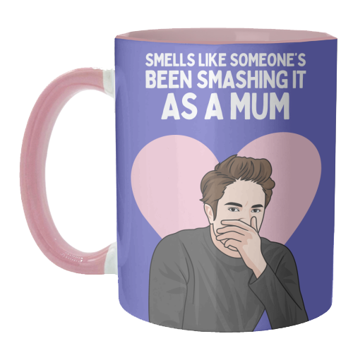 Smells Like Someone's Been Smashing It As A Mum Funny Meme - unique mug by Sundiva Designs