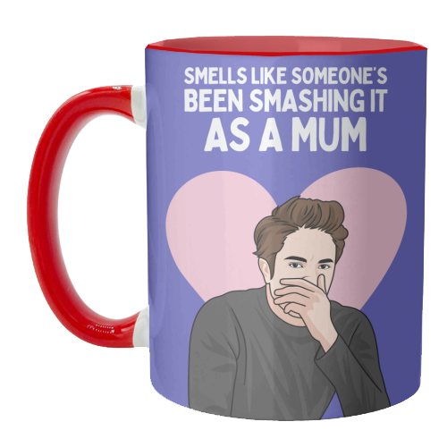 Smells Like Someone's Been Smashing It As A Mum Funny Meme - unique mug by Sundiva Designs