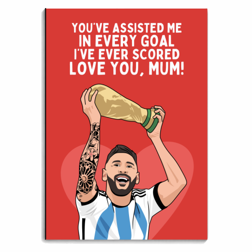 You've Assisted Me In Every Goal I've Ever Scored Mum Messi Football Quote - personalised A4, A5, A6 notebook by Sundiva Designs