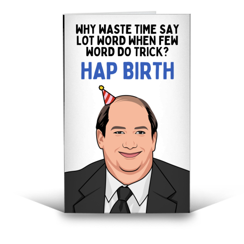 Few Word Do Trick Hap Birth Funny Minimal Birthday - funny greeting card by Sundiva Designs