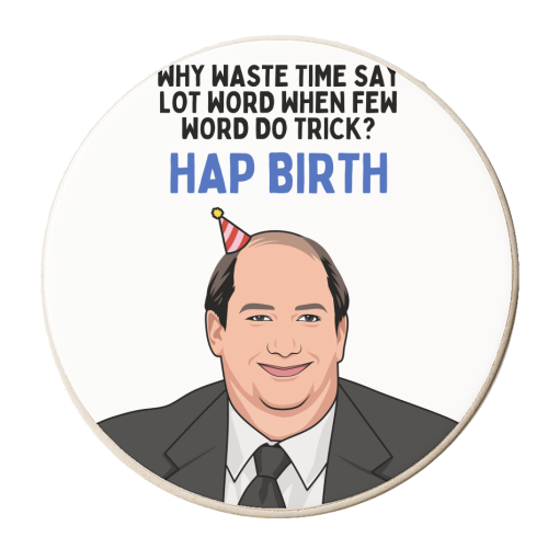 Few Word Do Trick Hap Birth Funny Minimal Birthday - personalised beer coaster by Sundiva Designs