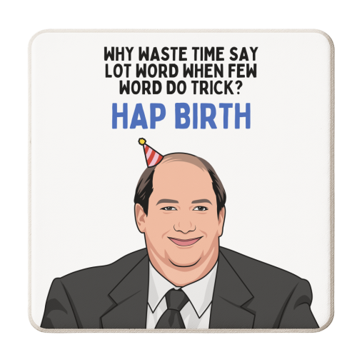 Few Word Do Trick Hap Birth Funny Minimal Birthday - personalised beer coaster by Sundiva Designs