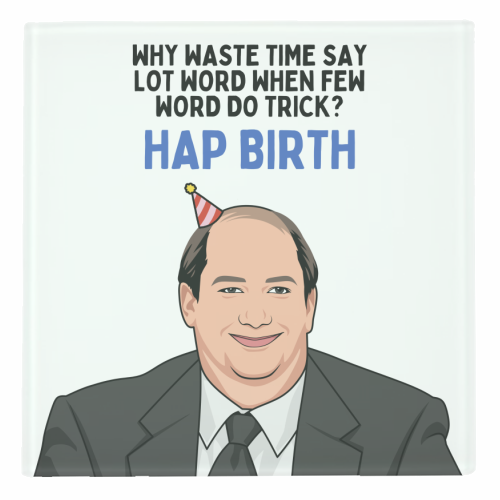 Few Word Do Trick Hap Birth Funny Minimal Birthday - personalised beer coaster by Sundiva Designs