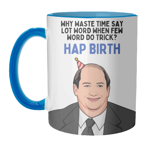 Few Word Do Trick Hap Birth Funny Minimal Birthday - unique mug by Sundiva Designs