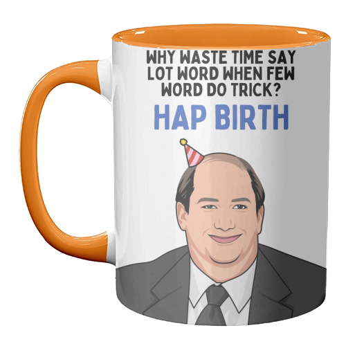 Few Word Do Trick Hap Birth Funny Minimal Birthday - unique mug by Sundiva Designs