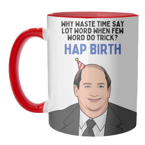 Few Word Do Trick Hap Birth Funny Minimal Birthday - unique mug by Sundiva Designs