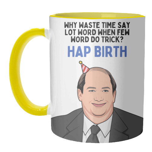Few Word Do Trick Hap Birth Funny Minimal Birthday - unique mug by Sundiva Designs