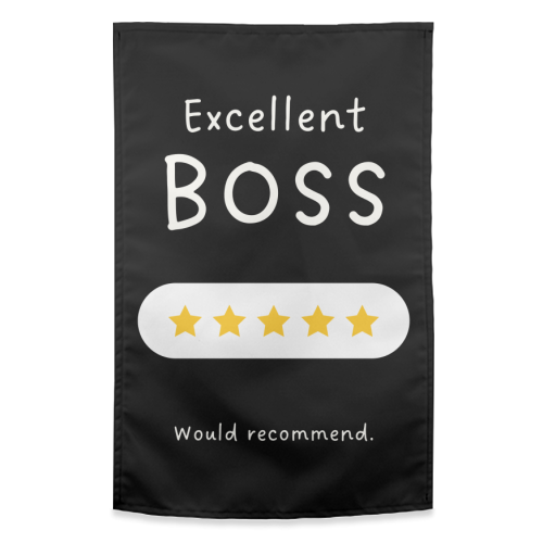 Excellent Boss Would Recommend Five Star Funny Quote - funny tea towel by Sundiva Designs