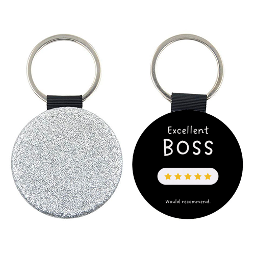 Excellent Boss Would Recommend Five Star Funny Quote - keyring by Sundiva Designs