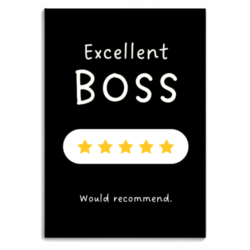 Excellent Boss Would Recommend Five Star Funny Quote - personalised A4, A5, A6 notebook by Sundiva Designs