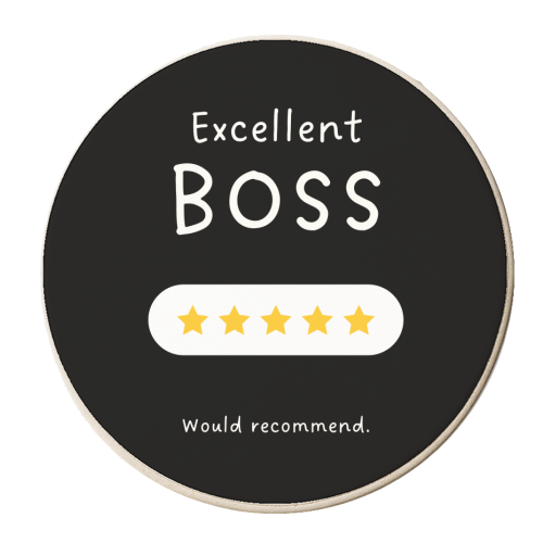 Excellent Boss Would Recommend Five Star Funny Quote - personalised beer coaster by Sundiva Designs
