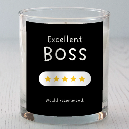 Excellent Boss Would Recommend Five Star Funny Quote - scented candle by Sundiva Designs