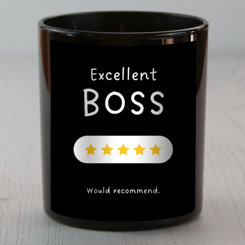 Excellent Boss Would Recommend Five Star Funny Quote - scented candle by Sundiva Designs