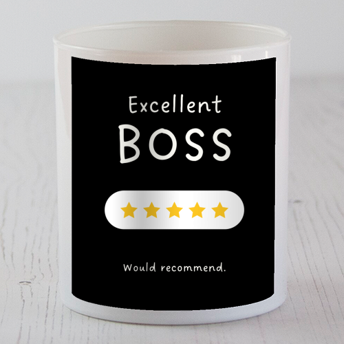 Excellent Boss Would Recommend Five Star Funny Quote - scented candle by Sundiva Designs