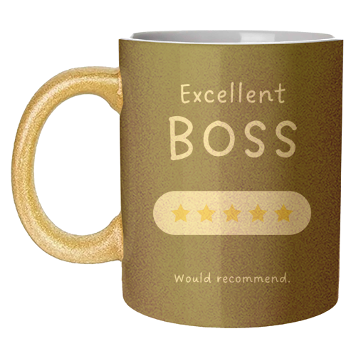 Excellent Boss Would Recommend Five Star Funny Quote - unique mug by Sundiva Designs