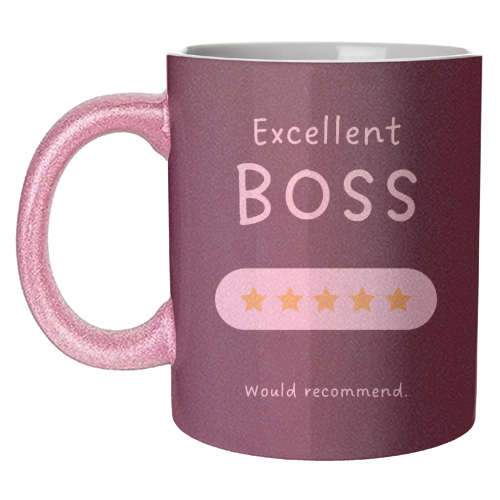 Excellent Boss Would Recommend Five Star Funny Quote - unique mug by Sundiva Designs