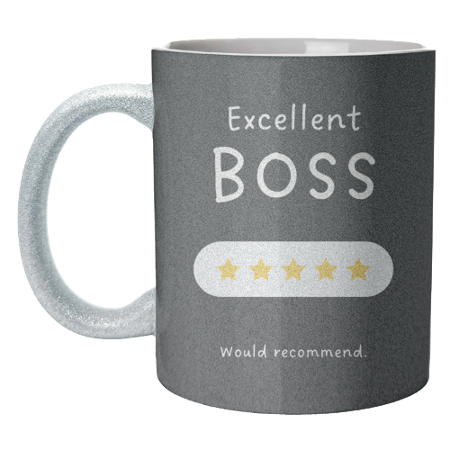 Excellent Boss Would Recommend Five Star Funny Quote - unique mug by Sundiva Designs