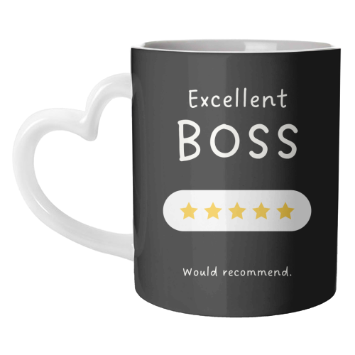 Excellent Boss Would Recommend Five Star Funny Quote - unique mug by Sundiva Designs