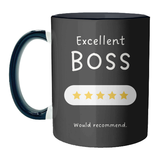 Excellent Boss Would Recommend Five Star Funny Quote - unique mug by Sundiva Designs