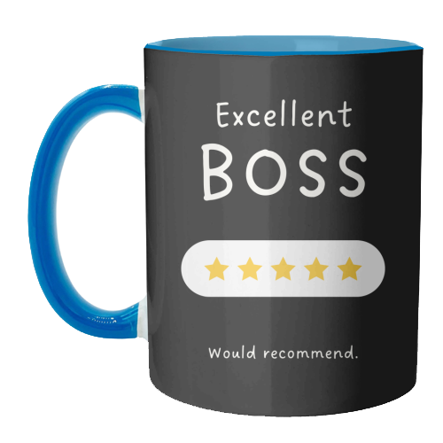 Excellent Boss Would Recommend Five Star Funny Quote - unique mug by Sundiva Designs