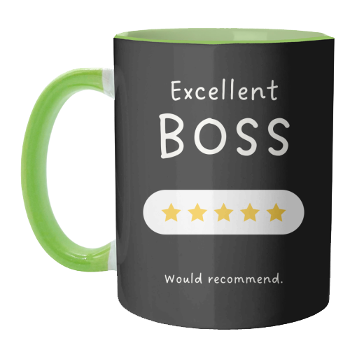 Excellent Boss Would Recommend Five Star Funny Quote - unique mug by Sundiva Designs