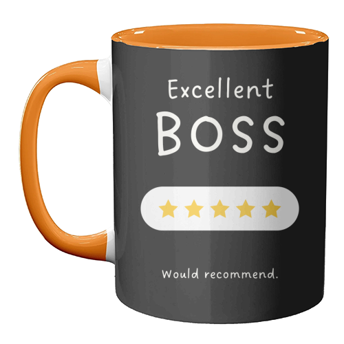 Excellent Boss Would Recommend Five Star Funny Quote - unique mug by Sundiva Designs
