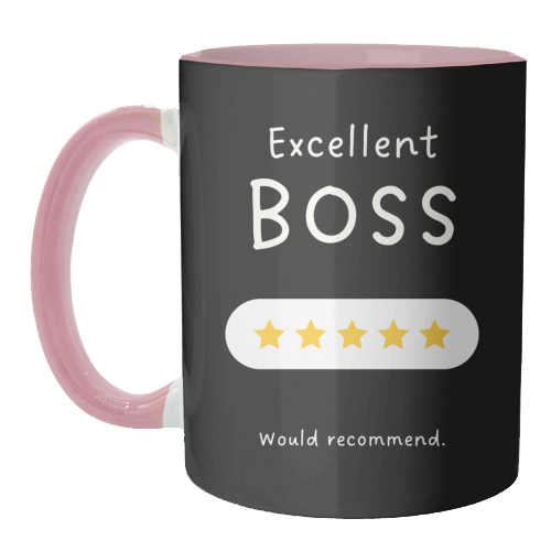 Excellent Boss Would Recommend Five Star Funny Quote - unique mug by Sundiva Designs