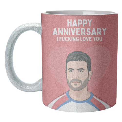 Happy Anniversary I F*ing Love You Funny Roy Kent Romantic Quote - unique mug by Sundiva Designs