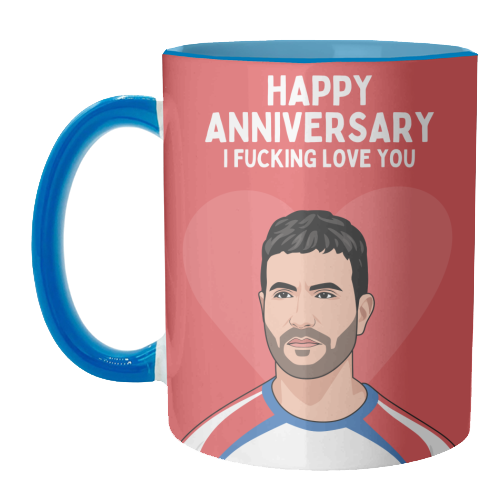 Happy Anniversary I F*ing Love You Funny Roy Kent Romantic Quote - unique mug by Sundiva Designs