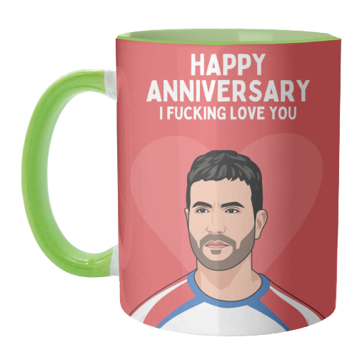 Happy Anniversary I F*ing Love You Funny Roy Kent Romantic Quote - unique mug by Sundiva Designs