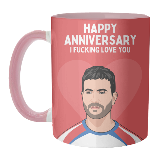 Happy Anniversary I F*ing Love You Funny Roy Kent Romantic Quote - unique mug by Sundiva Designs