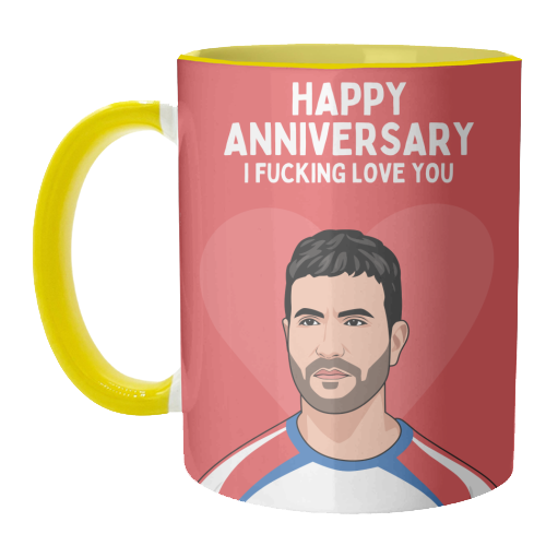 Happy Anniversary I F*ing Love You Funny Roy Kent Romantic Quote - unique mug by Sundiva Designs