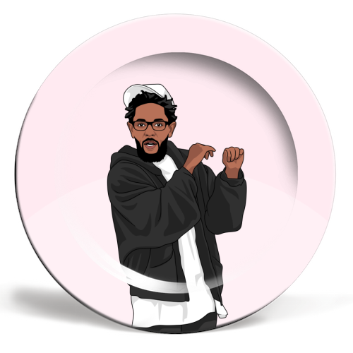 Hey Babe I Heard You're Not So Young Funny Kendrick Birthday Quote - ceramic dinner plate by Sundiva Designs