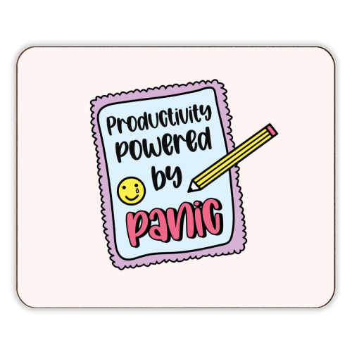 Productivity Powered By Panic Funny Student Life Quote - designer placemat by Sundiva Designs