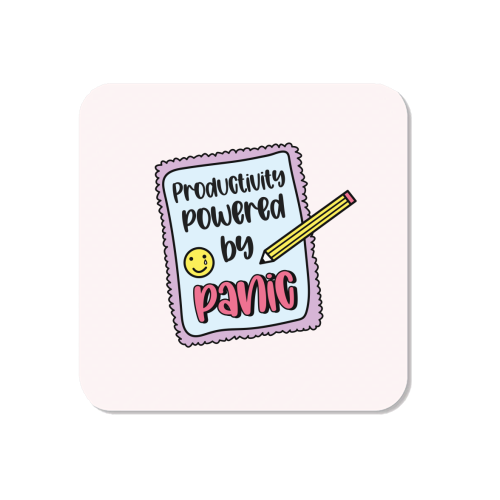 Productivity Powered By Panic Funny Student Life Quote - Magnet by Sundiva Designs