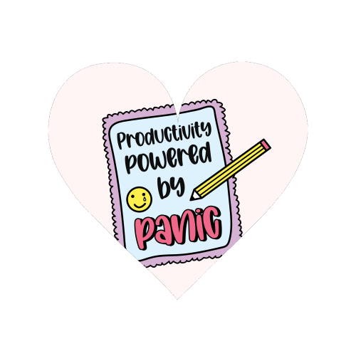 Productivity Powered By Panic Funny Student Life Quote - Magnet by Sundiva Designs