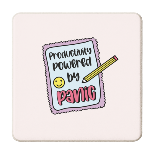 Productivity Powered By Panic Funny Student Life Quote - personalised beer coaster by Sundiva Designs