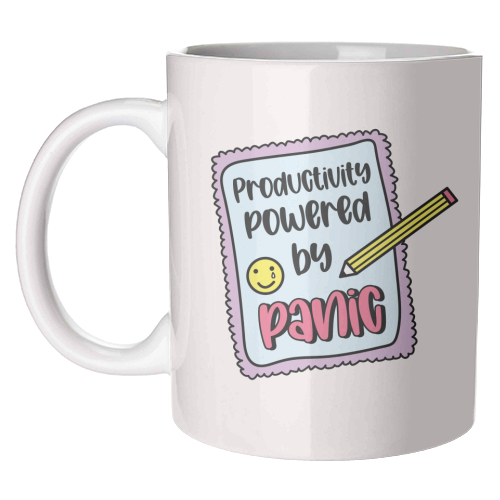 Productivity Powered By Panic Funny Student Life Quote - unique mug by Sundiva Designs