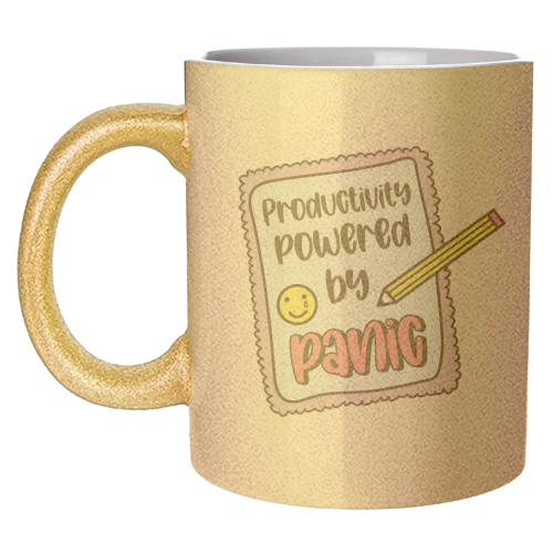 Productivity Powered By Panic Funny Student Life Quote - unique mug by Sundiva Designs