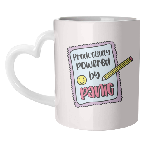 Productivity Powered By Panic Funny Student Life Quote - unique mug by Sundiva Designs